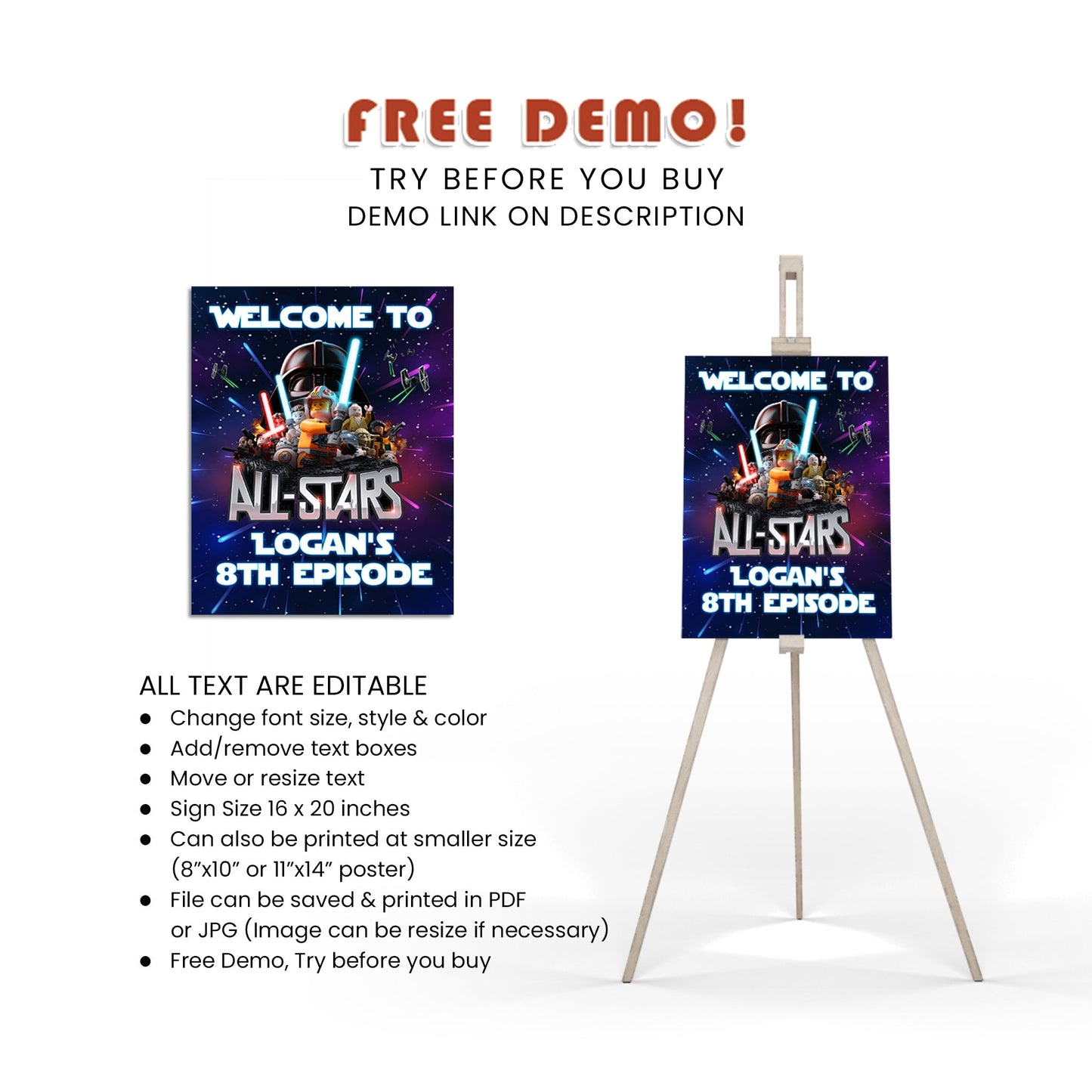 Welcome Your Guests with a Lego Star Wars Welcome Sign - Personalized Party Entrance