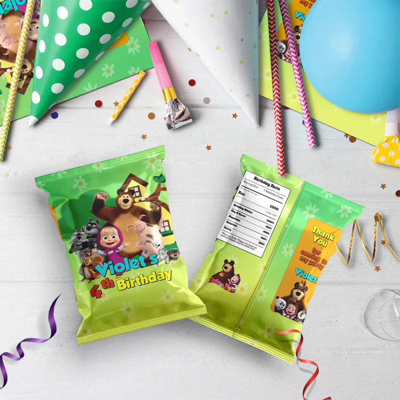Masha and the Bear Birthday Decorations, Masha Party Supplies, Masha Themed, Masha Digital Template, Editable Masha and the Bear Image SVG PNG