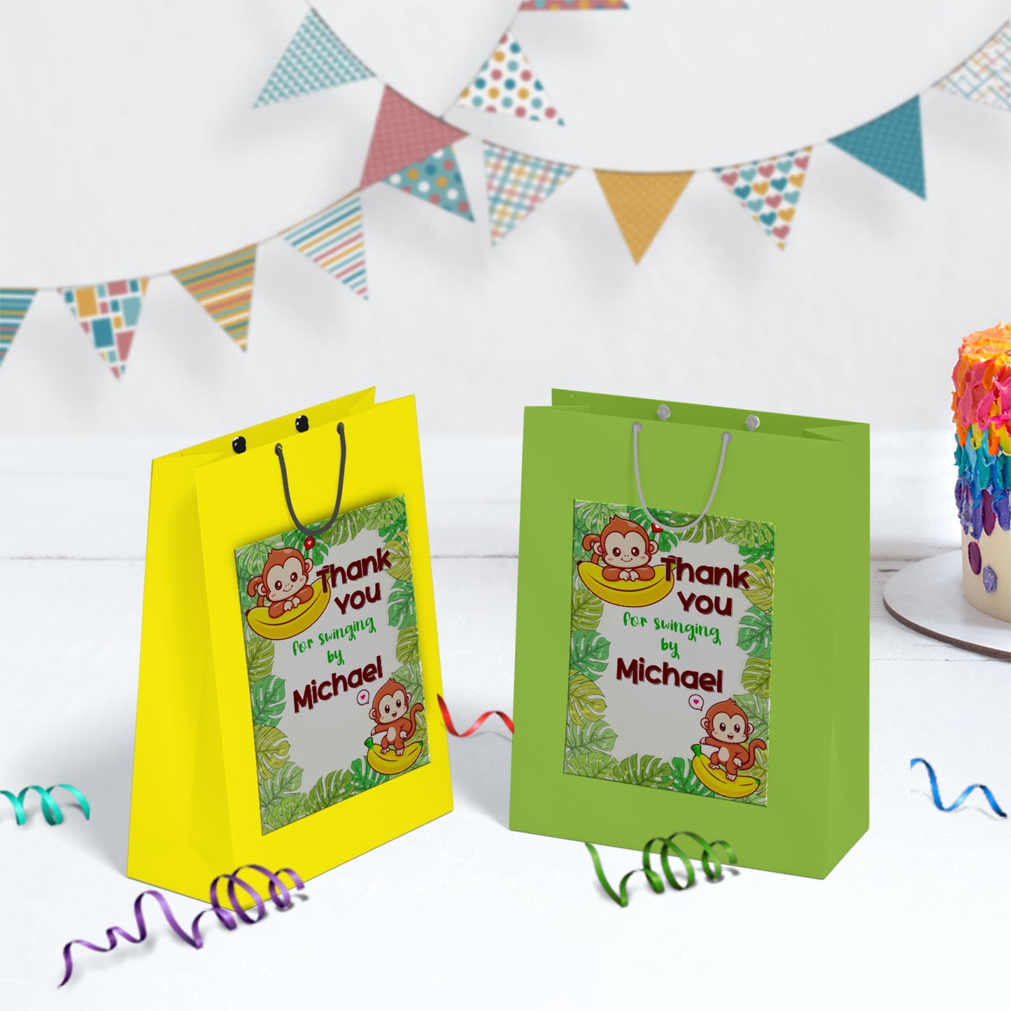 Monkey Birthday Decorations, 1st Birthday Party Supplies, Cute Monkey Themed, Monkey Party Digital Template, Editable Little Monkey Image SVG PNG