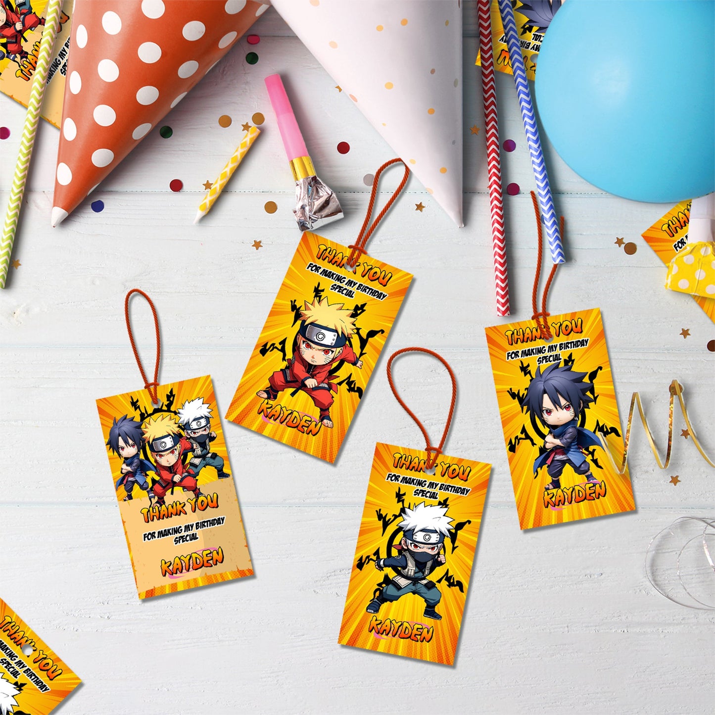 Naruto Birthday Decorations, Anime Manga Ninja Party Supplies, Ninja Themed, Naruto Digital Template, Editable Naruto Image SVG PNG
