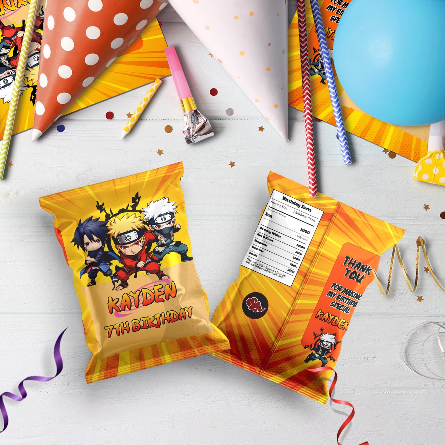 Naruto Birthday Decorations, Anime Manga Ninja Party Supplies, Ninja Themed, Naruto Digital Template, Editable Naruto Image SVG PNG