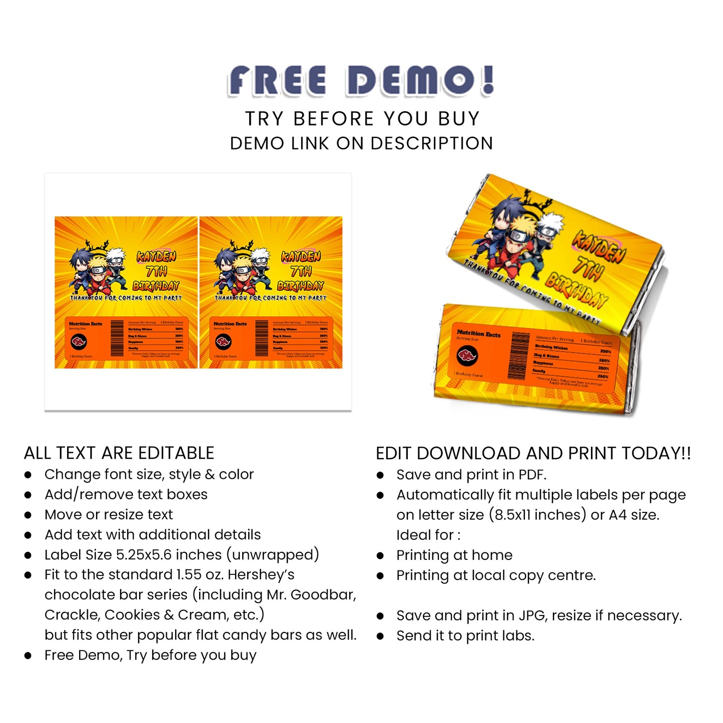 Naruto Chocolate Label - Sweeten Up Your Party with These