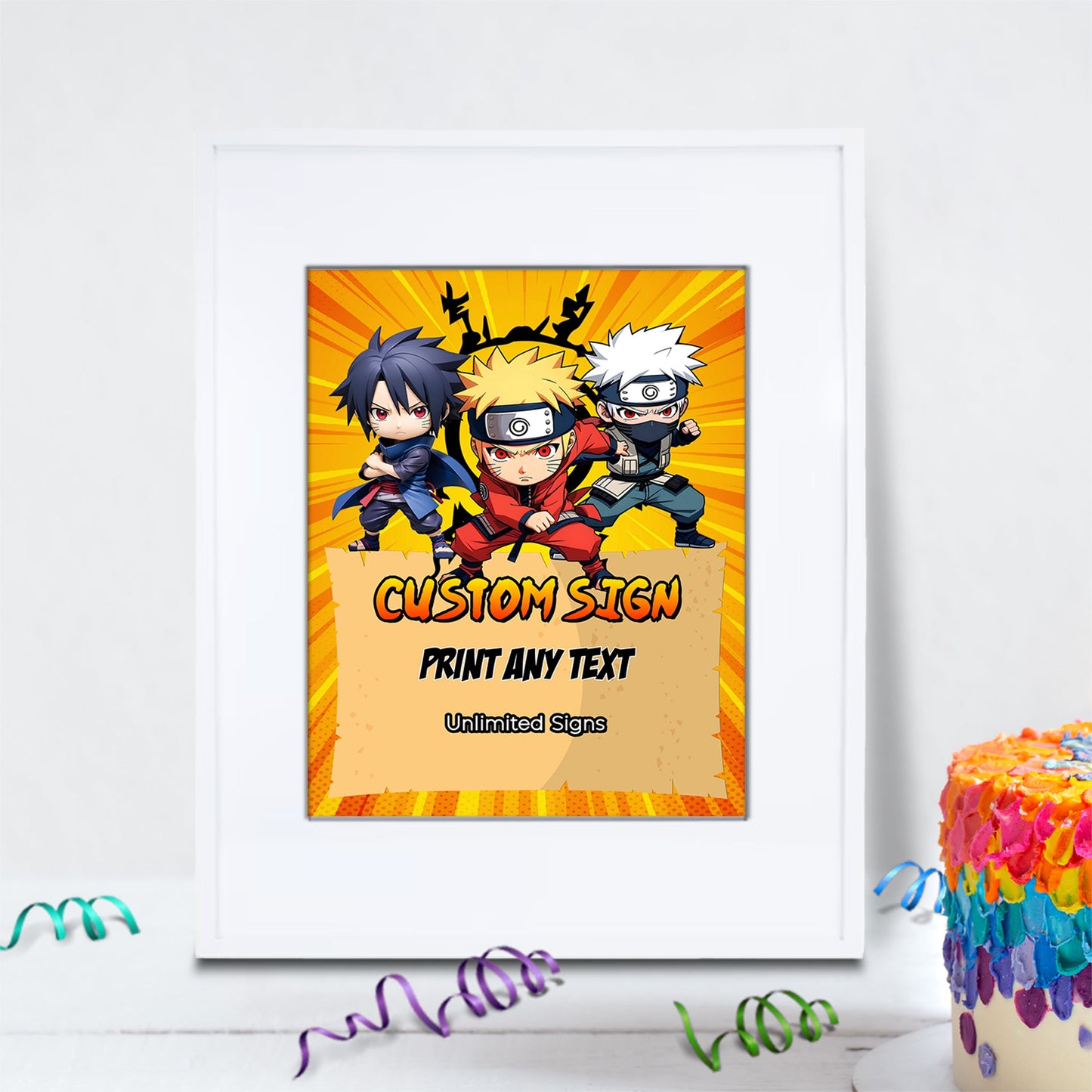 Naruto Birthday Decorations, Anime Manga Ninja Party Supplies, Ninja Themed, Naruto Digital Template, Editable Naruto Image SVG PNG
