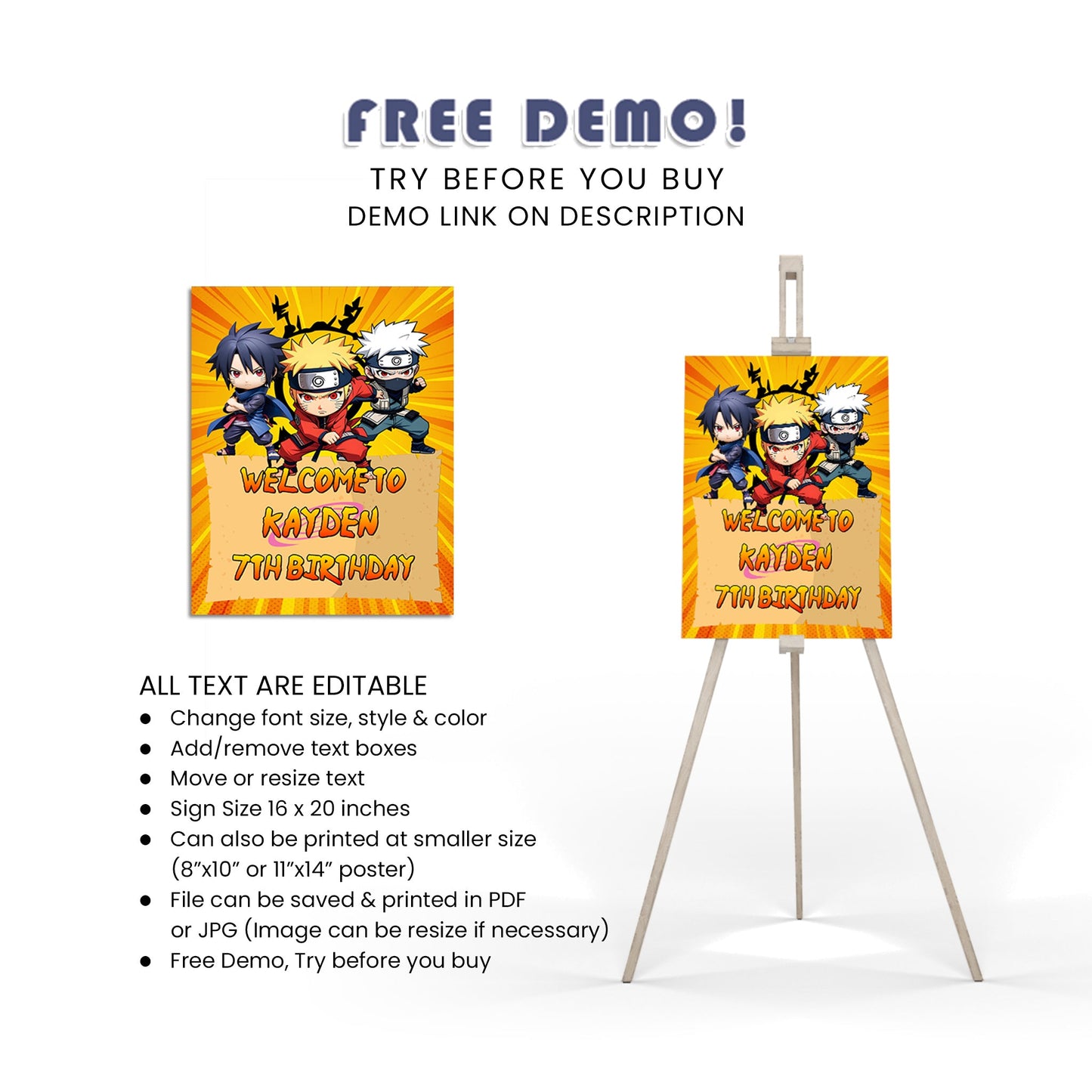 Naruto Welcome Sign - Greet Your Guests with Style