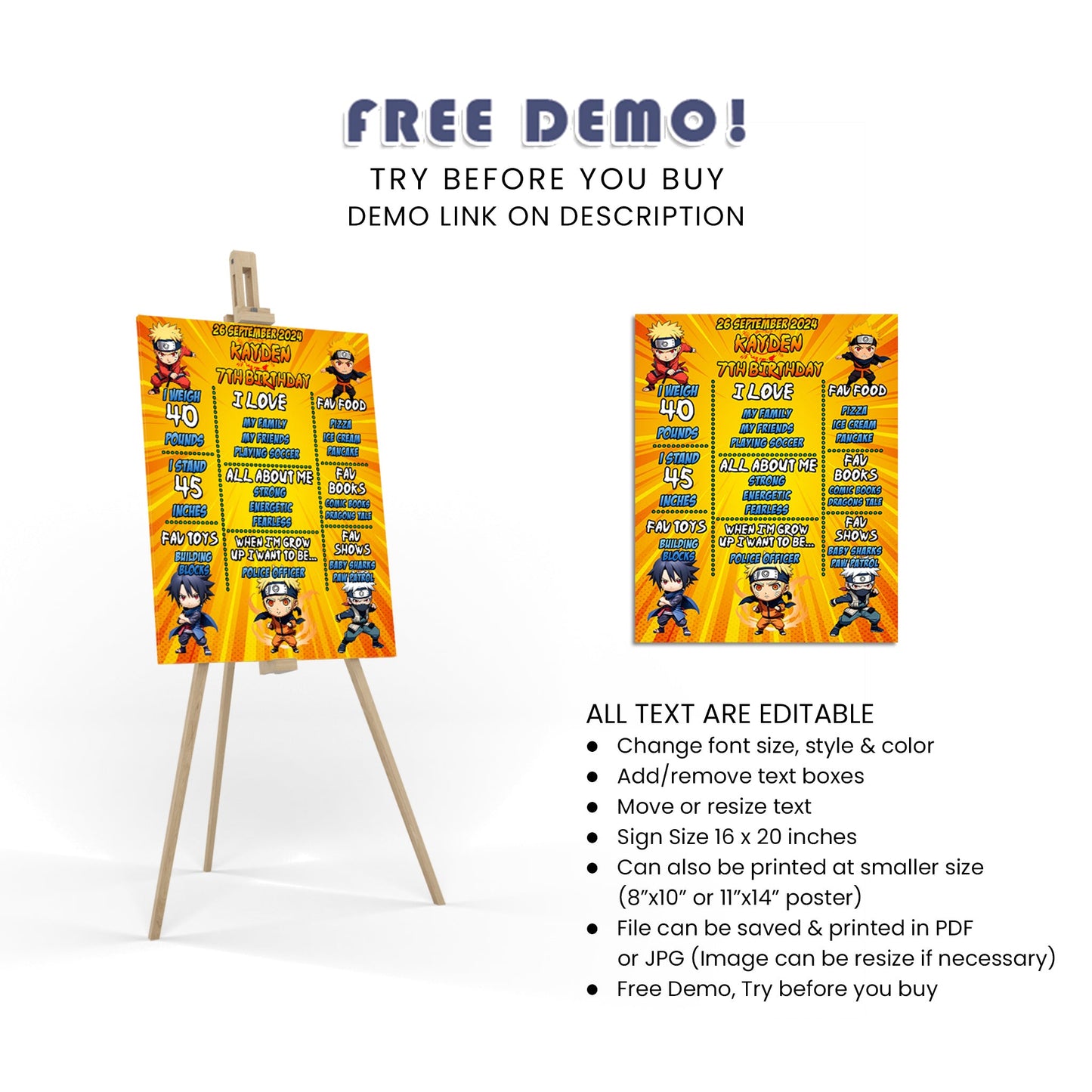 Naruto Milestone Poster - Celebrate Your Achievements with Naruto