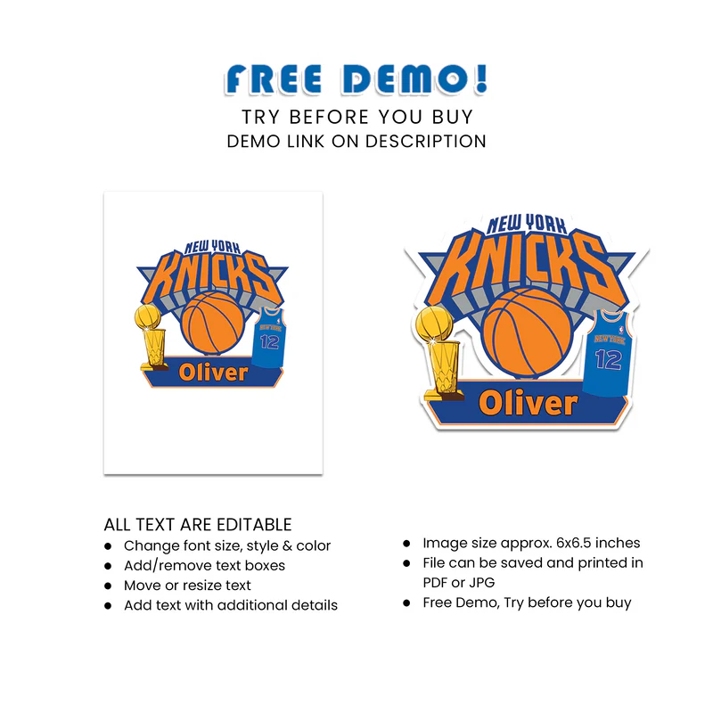 New York Knicks Personalized Cake Toppers Custom Birthday Party Decor