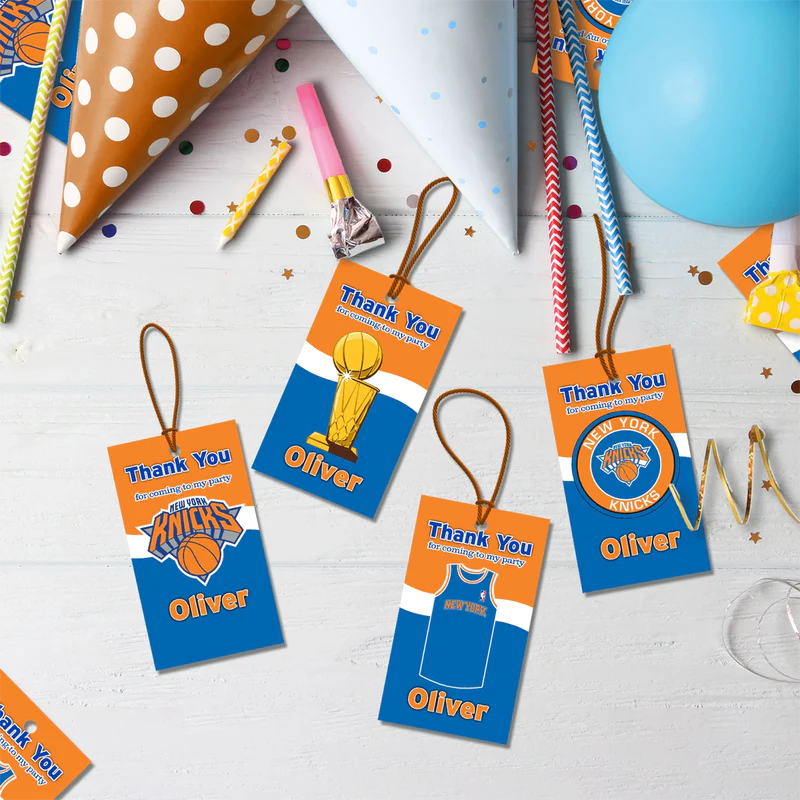 New York Knicks Birthday Decorations, NBA Team Party Supplies, NBA Basketball Team Themed, NewYork Knicks Digital Template, Editable New York Knicks Image SVG PNG