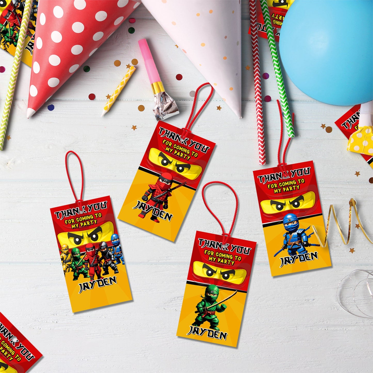 Ninjago Birthday Decorations, Lego Ninja Party Supplies, Ninja Themed, Ninja Lego Digital Template, Editable Ninja Figure Image SVG PNG