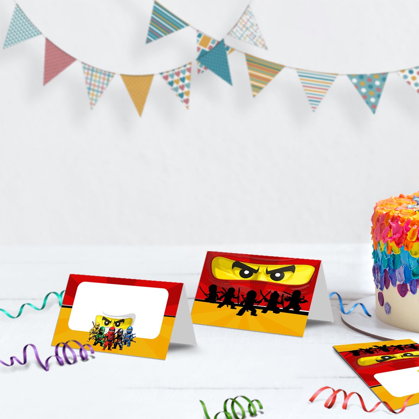 Ninjago Birthday Decorations, Lego Ninja Party Supplies, Ninja Themed, Ninja Lego Digital Template, Editable Ninja Figure Image SVG PNG