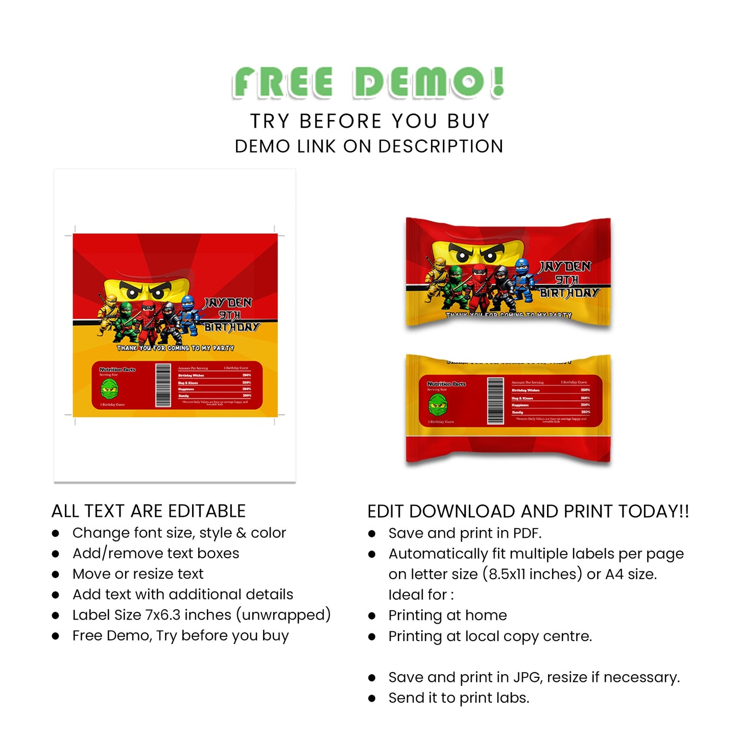 Make Your Skittles Stand Out with Our Ninja Figure Skittles Label