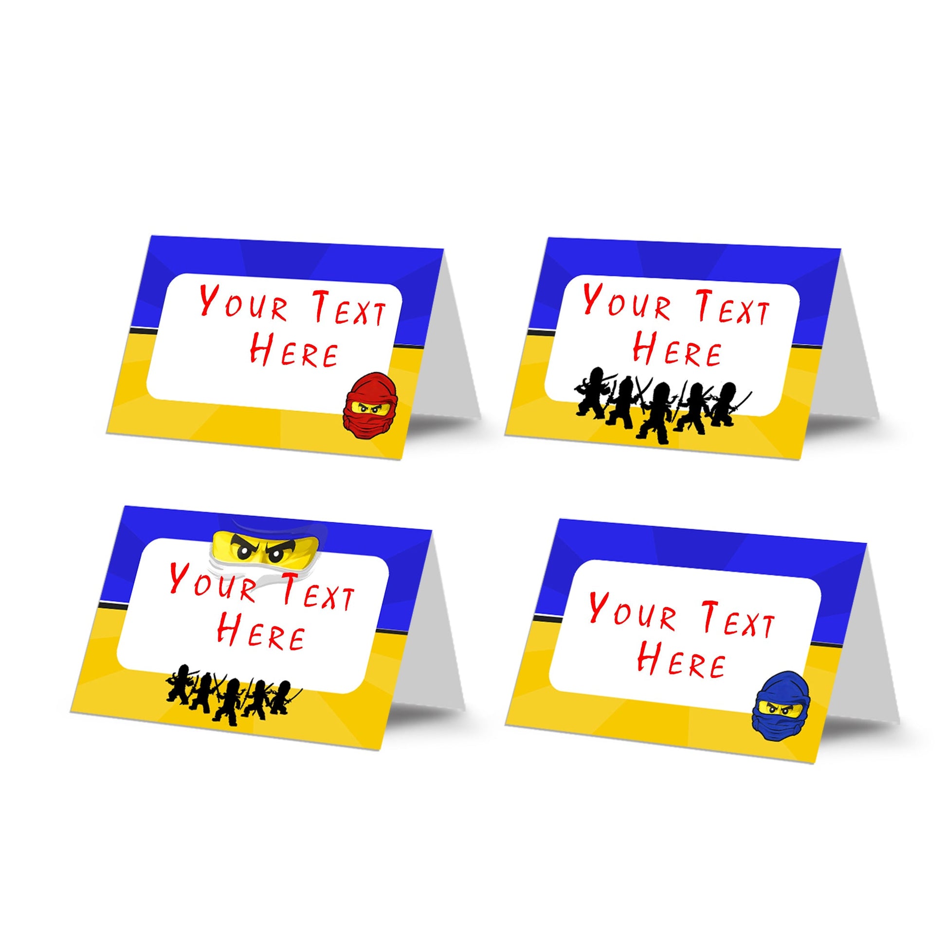 Ninjago themed food cards