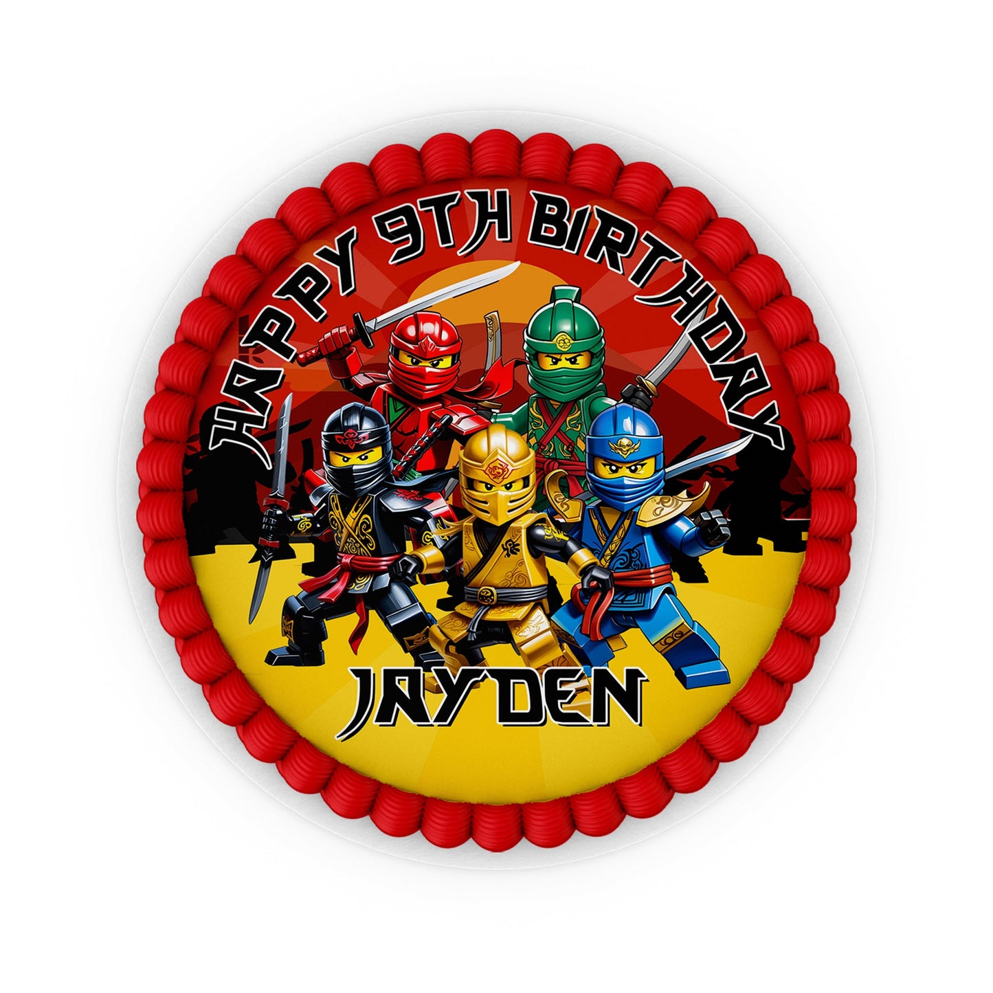 Round Ninjago personalized cake images