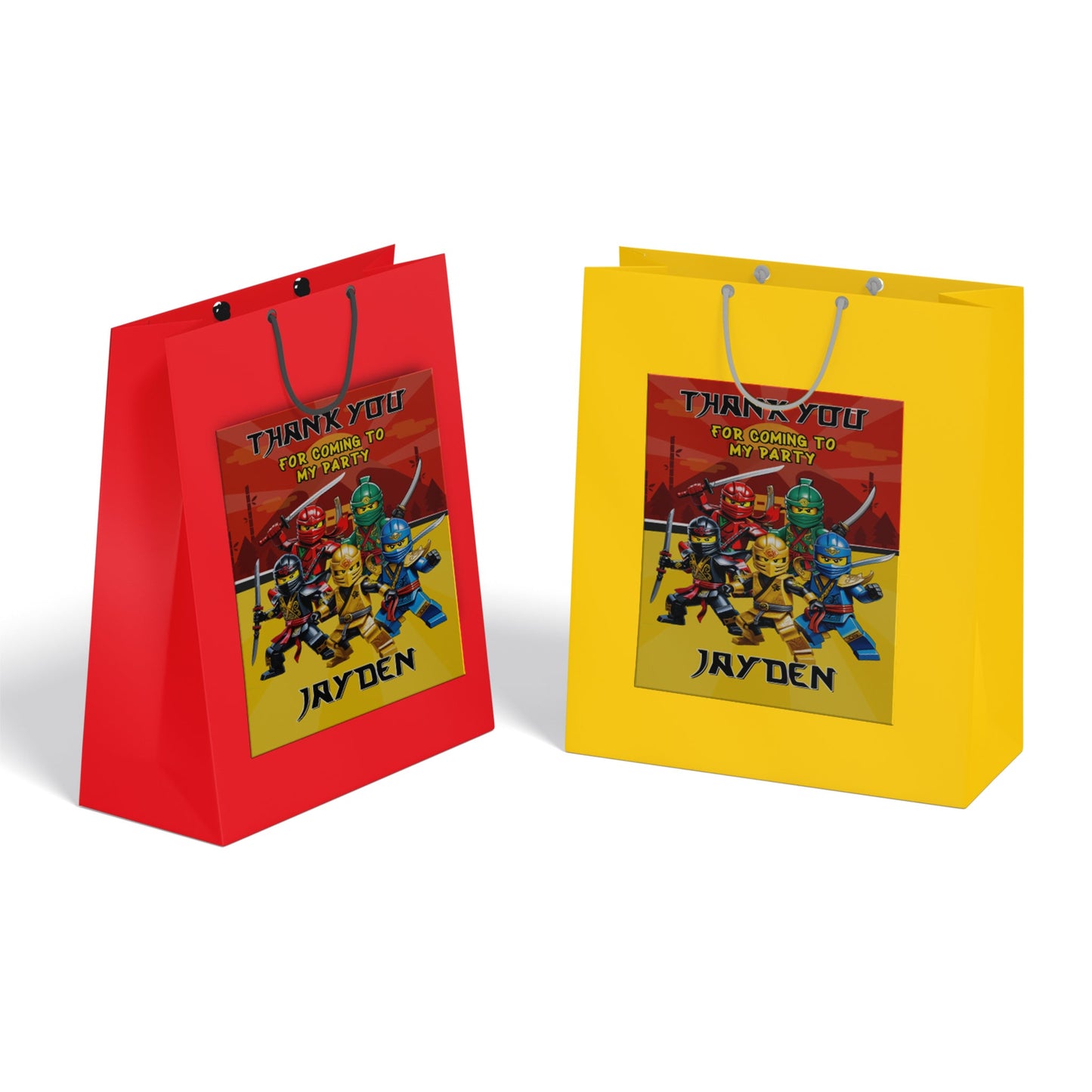 Ninjago themed goody bag label