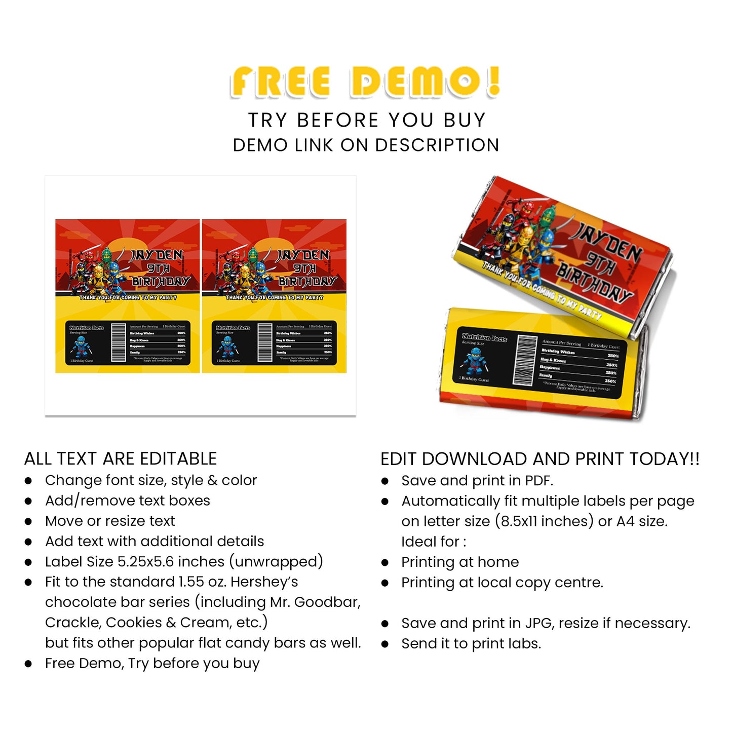 Make Your Chocolates Extra Special with Our Ninjago Chocolate Label
