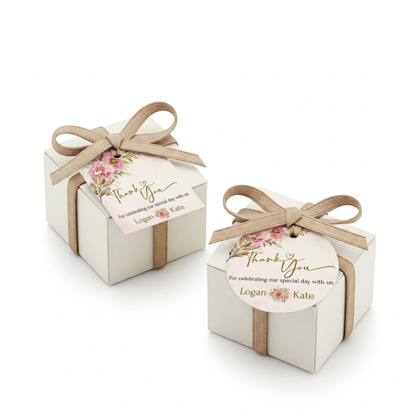 Pink Peony DIY Wedding Gift Tags for Personalized Wedding Favors