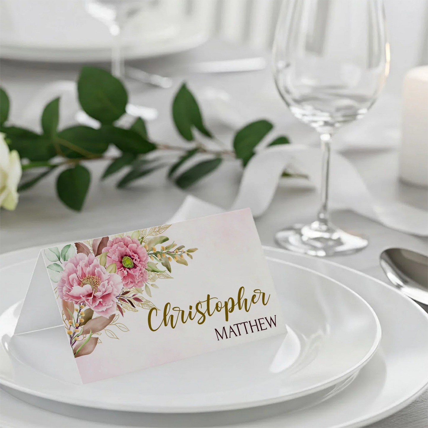 Peony DIY Wedding, Floral Wedding Party Supplies, Pink Peony Themed, Floral Digital Template, Editable Pink Peony Image SVG PNG