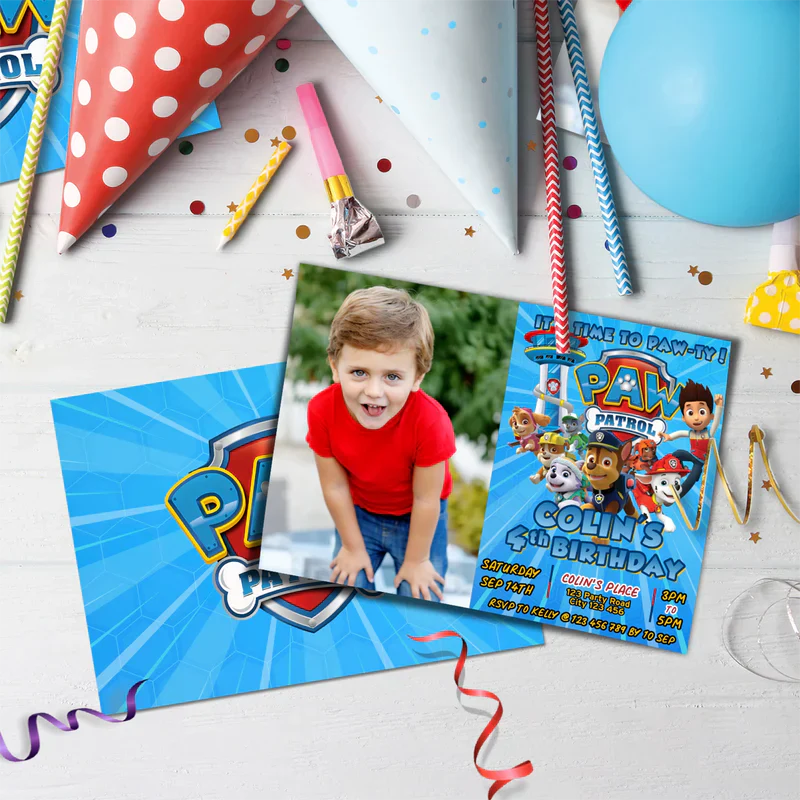 Paw Patrol Birthday Decorations, Rocky Zuma Party Supplies, Rubble & Crew Themed, Paw Patrol Digital Template, Editable Paw Patrol Image SVG PNG