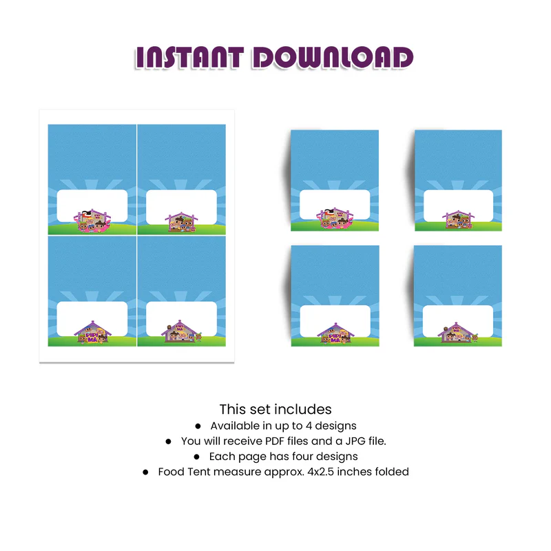 Pipi Ma Food Cards Printable Digital Download