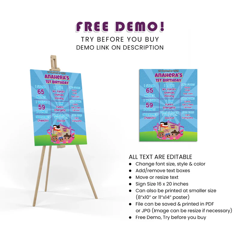 Pipi Ma Milestone Poster Printable Digital Download