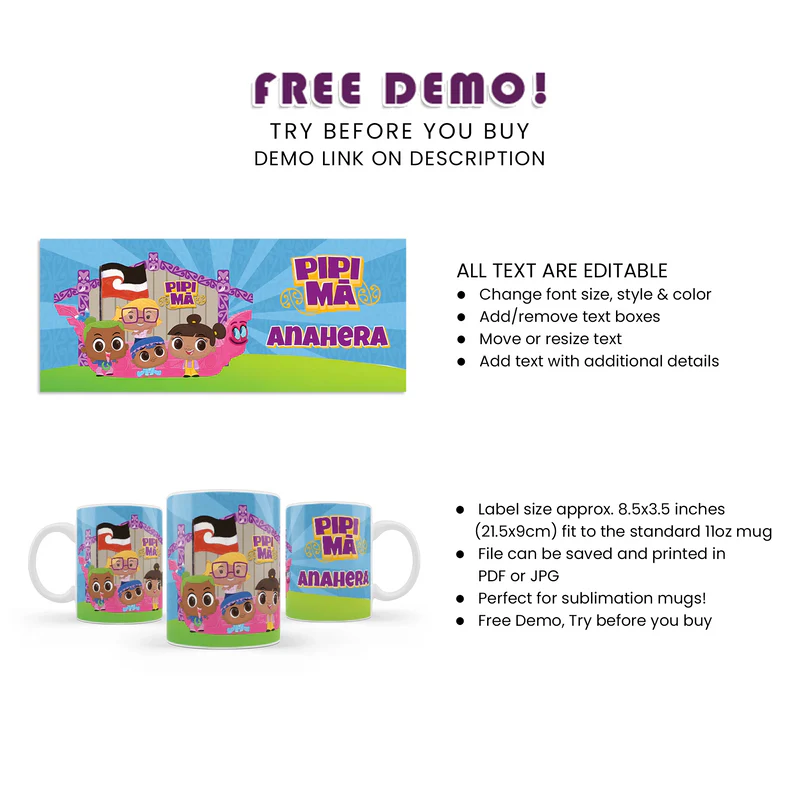 Pipi Ma Sublimation Mug Digital Download