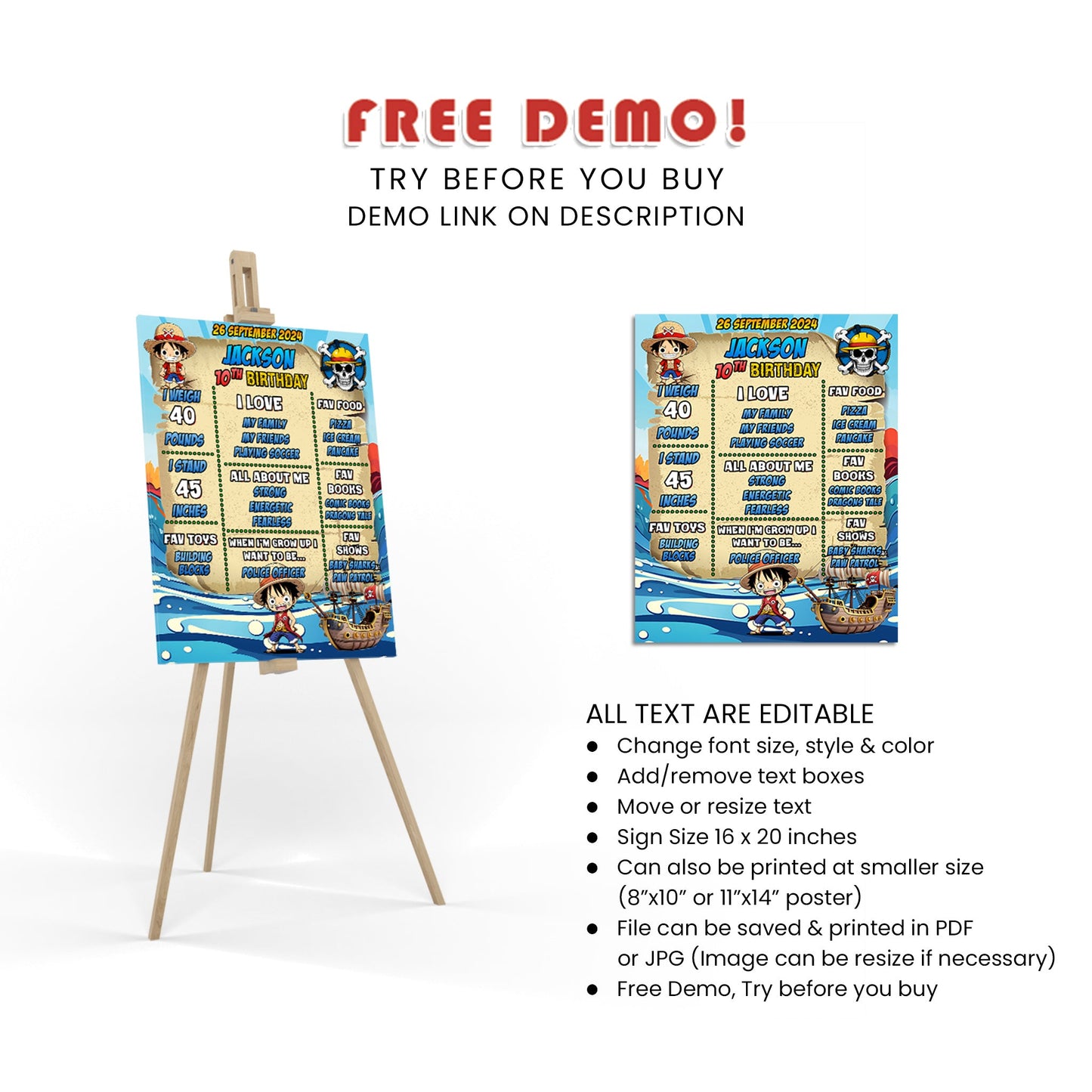 Milestone Poster from One Piece - Celebrate Your Achievements