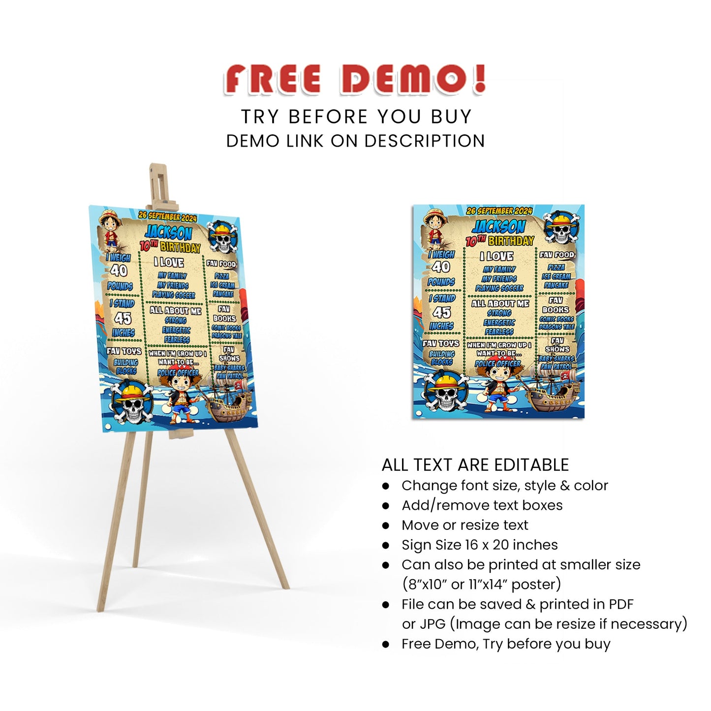 Milestone Poster from One Piece - Celebrate Your Achievements