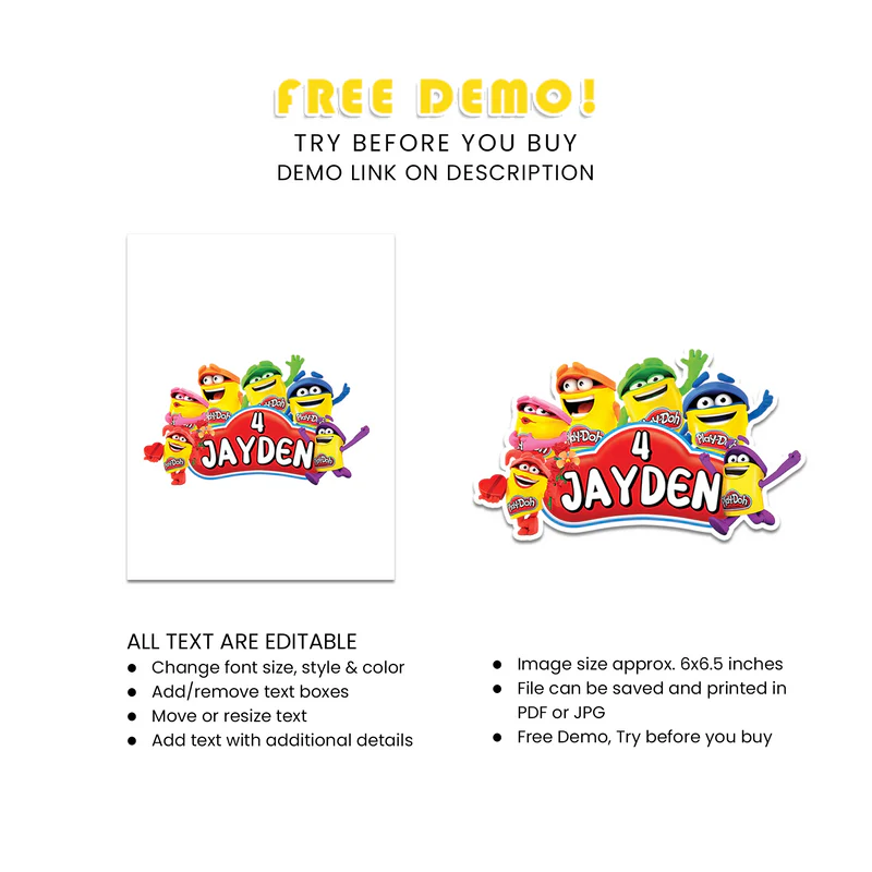 Best Play Doh Personalized Cake Toppers – Custom Birthday Party Decor