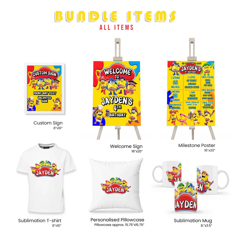 Play Doh Personalized Party Pack Bundle Template – Digital Download