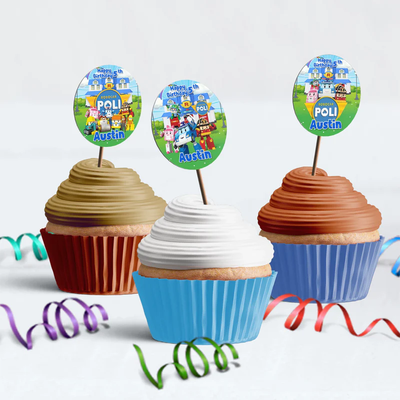 Robocar Poli Birthday Decorations, Robocar Rescue Team Party Supplies, Robocar Broomstown Themed, Robocar POLI Digital Template, Editable Robocar POLI Image SVG PNG