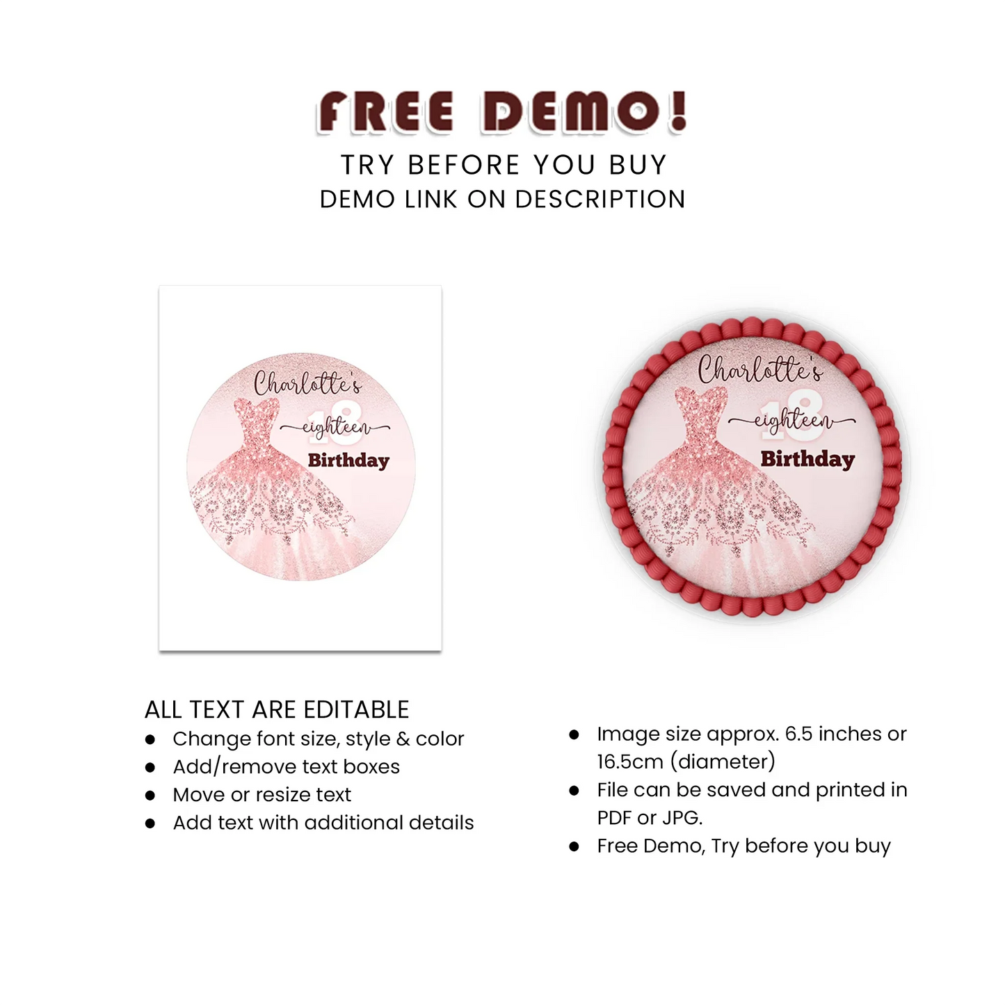 Rose Gold Personalized Icing Sheet Cake Images