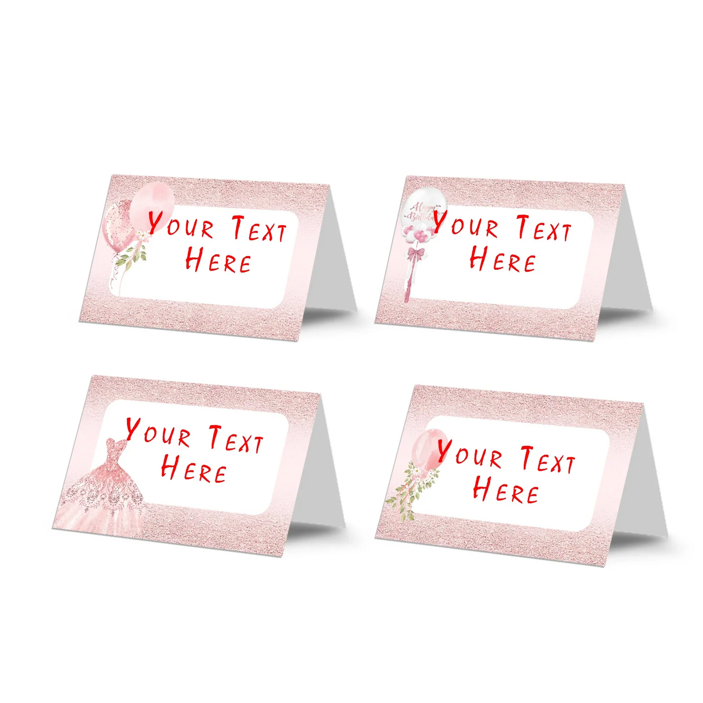 Rose Gold Food Cards elegant food labels for buffet tables and party setups