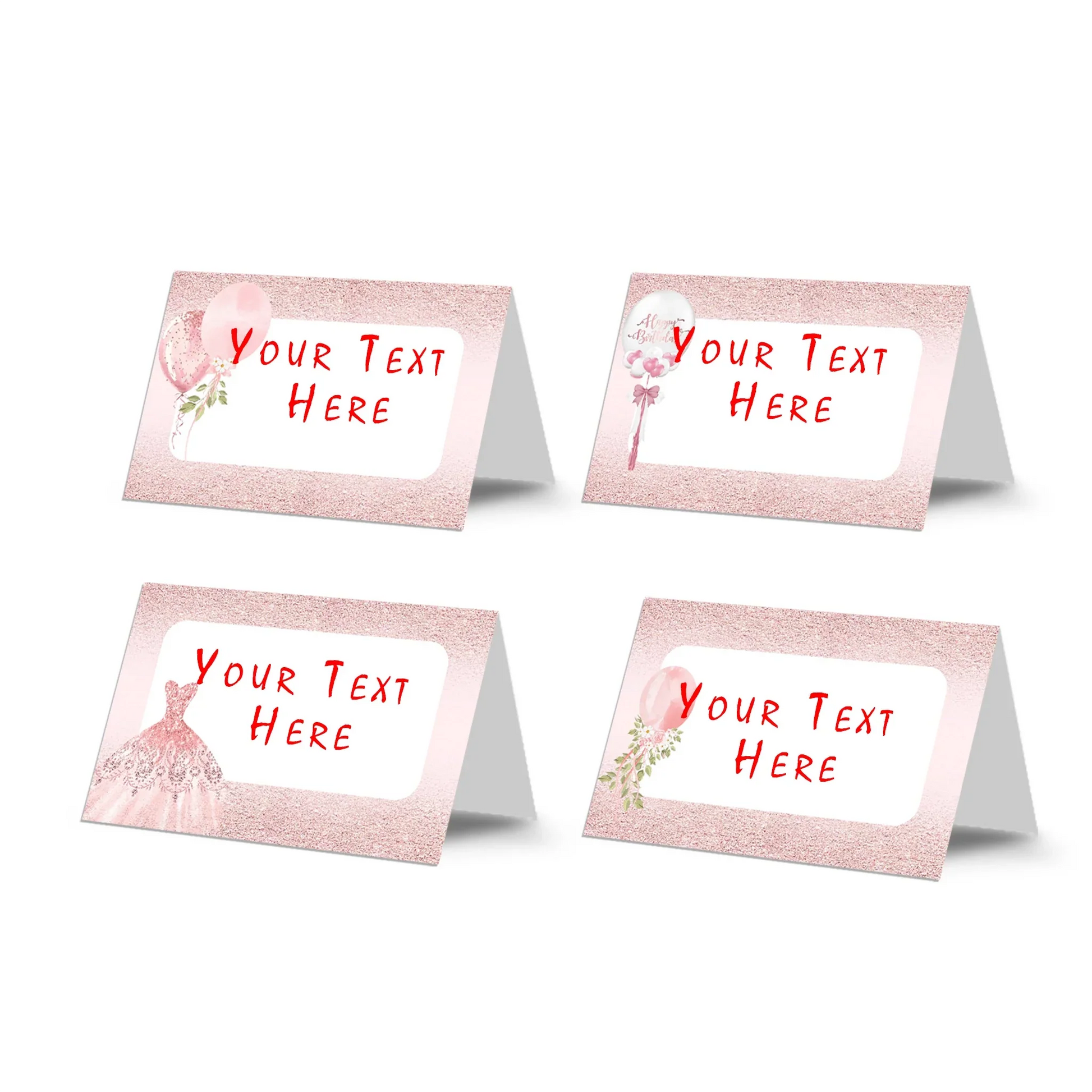 Rose Gold Food Cards elegant food labels for buffet tables and party setups