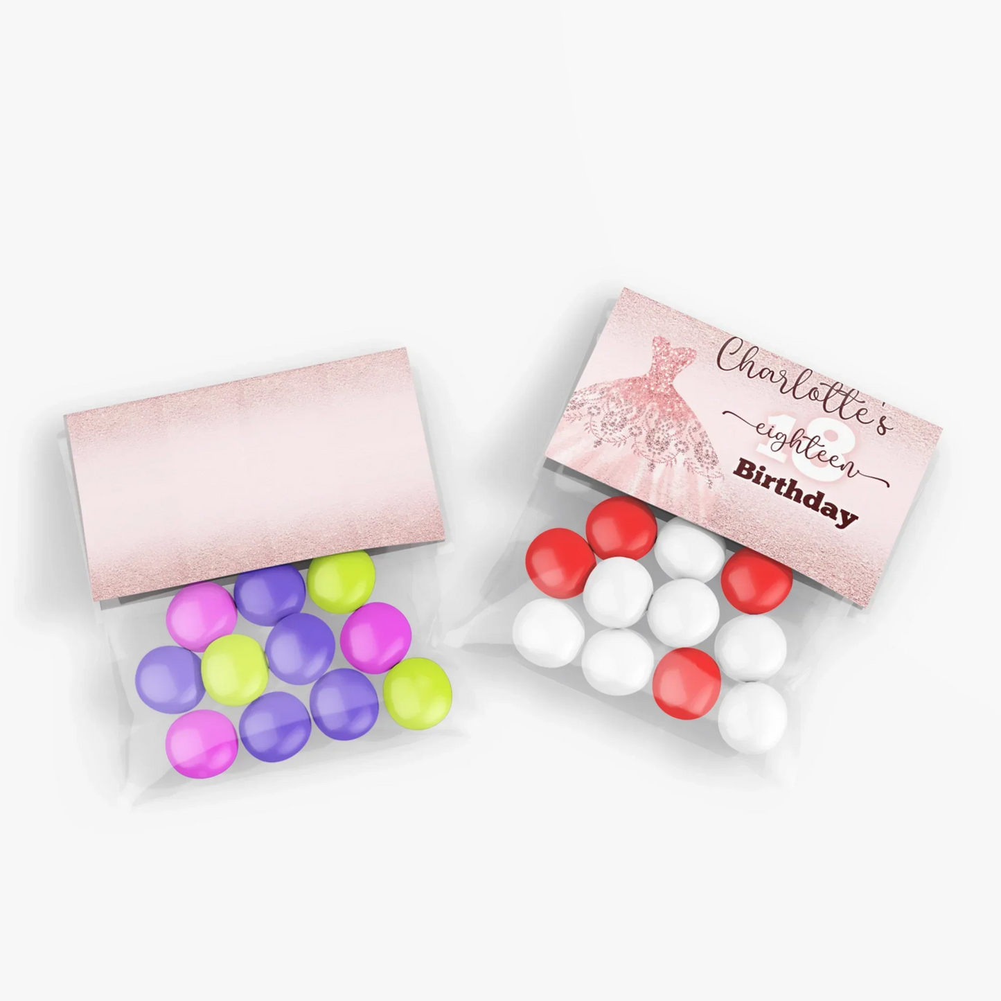 Rose Gold Treat Bag Topper Label personalized bag topper labels for treat giveaways