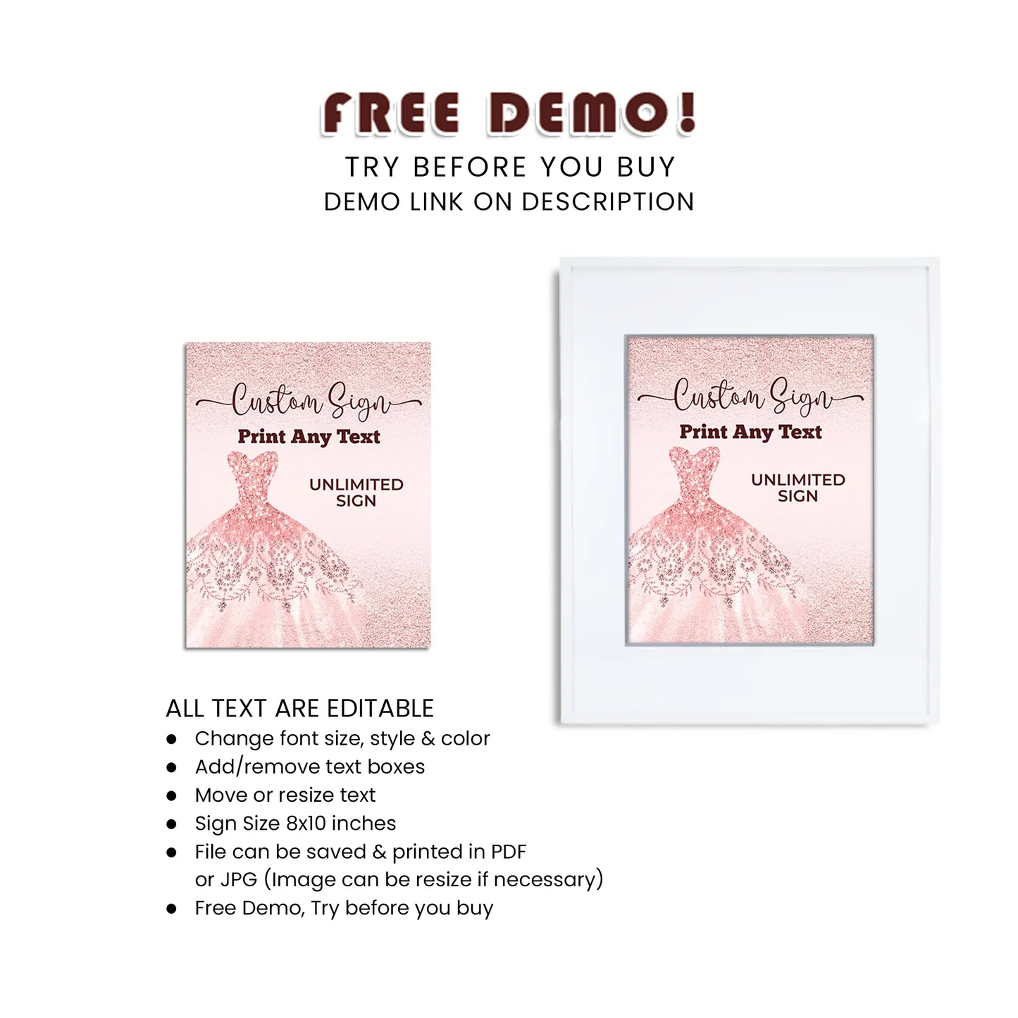 Rose Gold Custom Sign - Personalized Party Sign