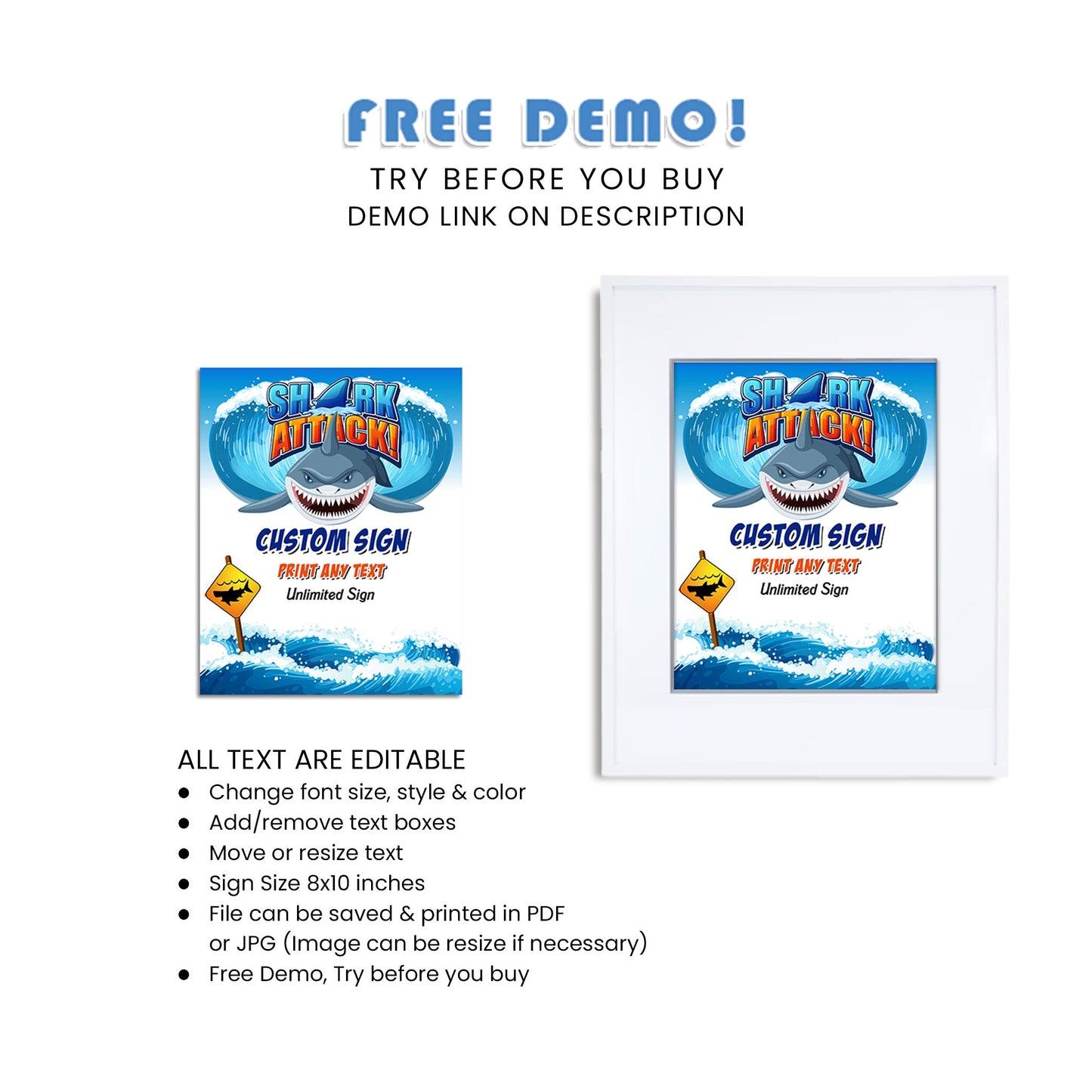 Shark Custom Signs - Direct Your Guests with Personalized Flair