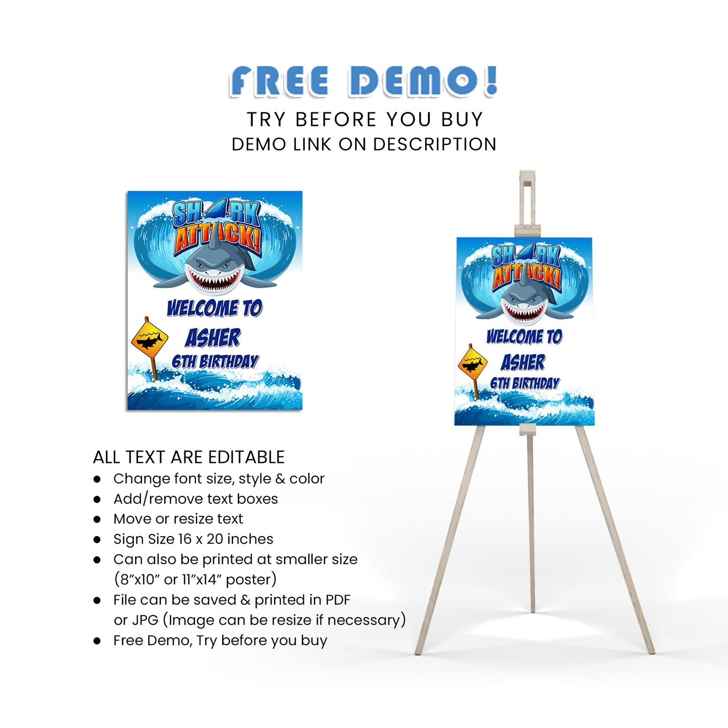 Welcoming Shark Signage - Greet Your Guests with a Personalized Splash