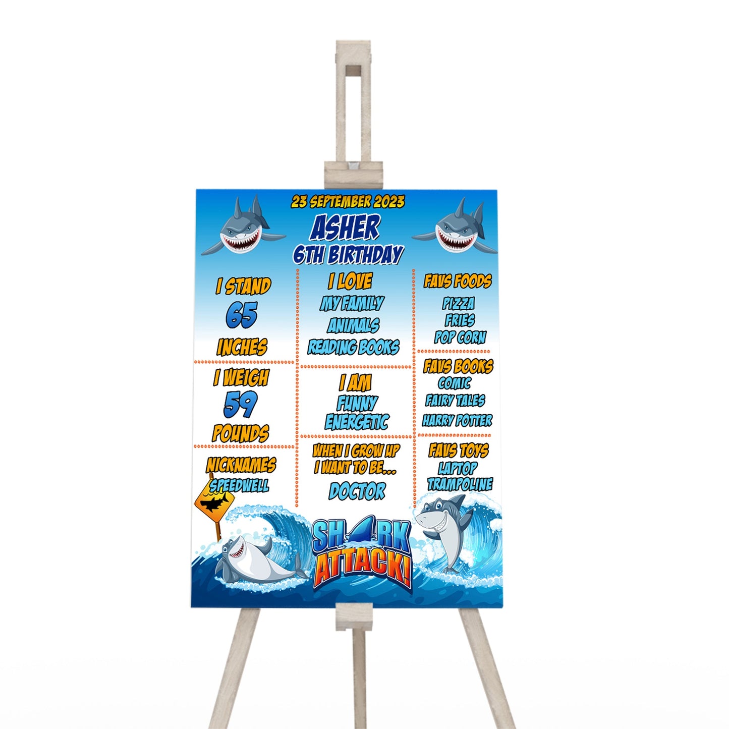 Shark milestone poster for capturing special moments