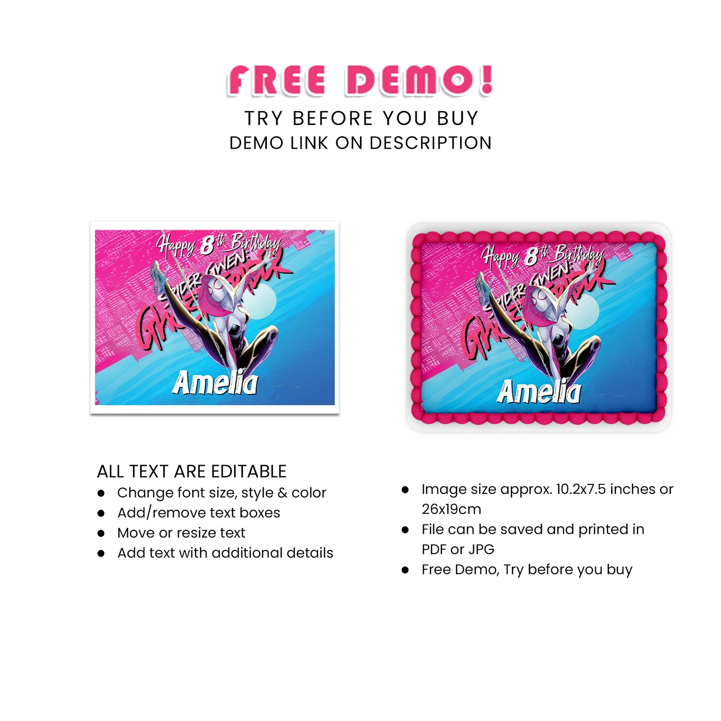 Best Spider-Woman Personalized Icing Sheet Cake Topper Images