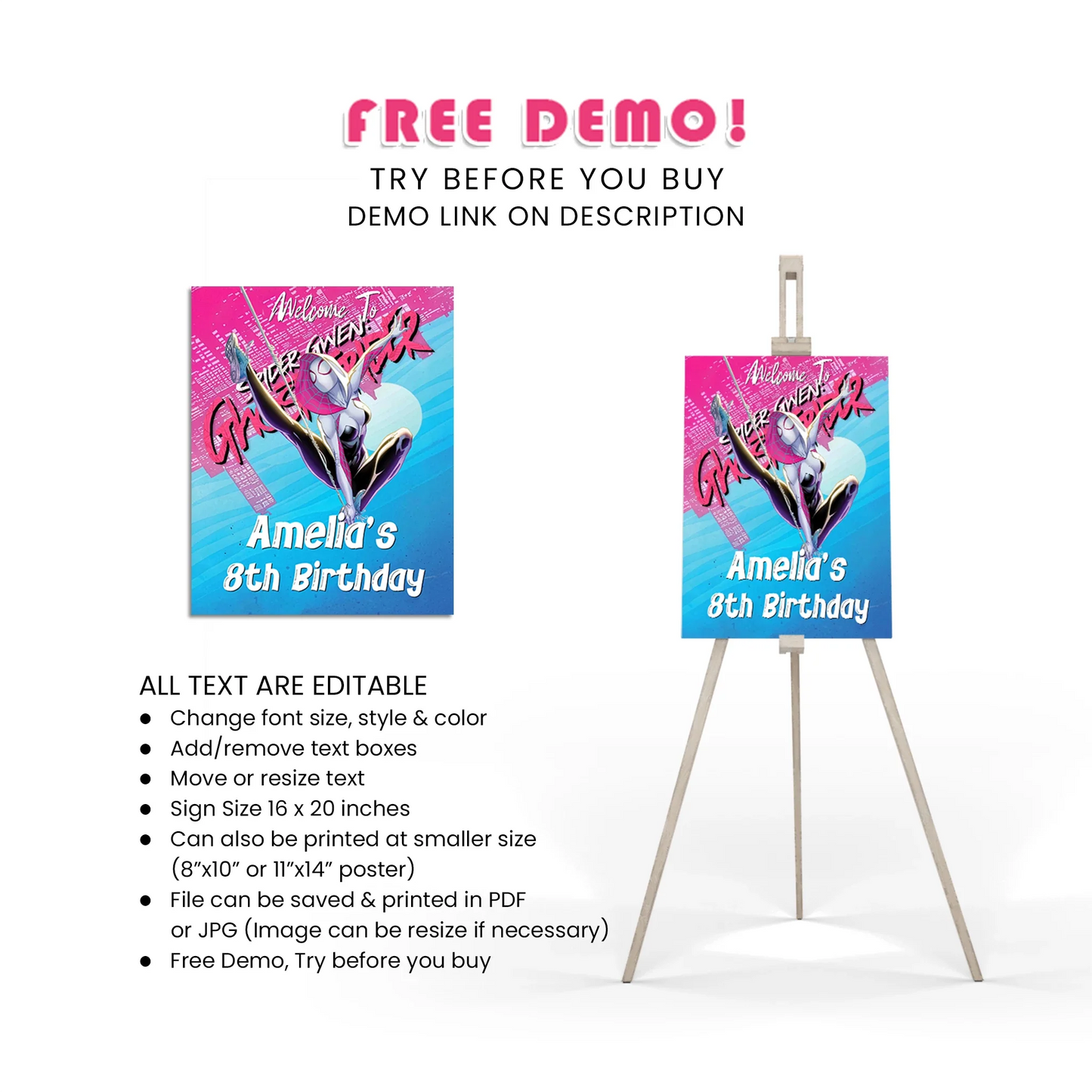 Spider-Woman Welcome Sign Decoration