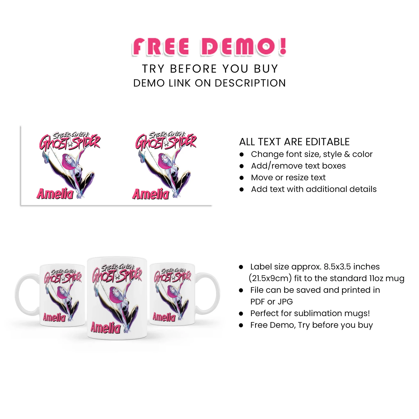 Spider-Woman Sublimation Mug Design