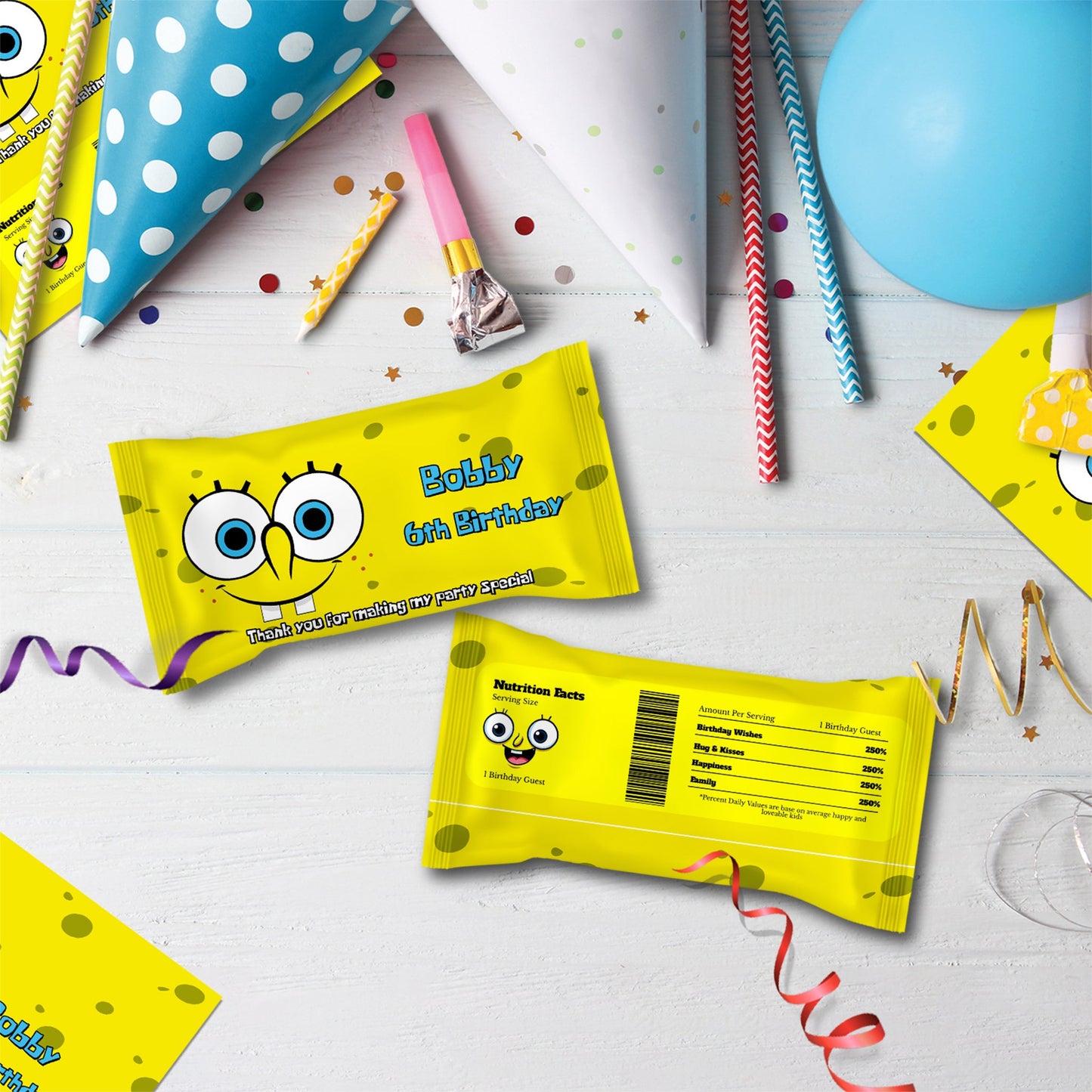 Spongebob SquarePants Birthday Decorations, Mr. Krabs Party Supplies, Patrick Star Themed, Spongebob Digital Template, Editable SpongeBob Image SVG PNG