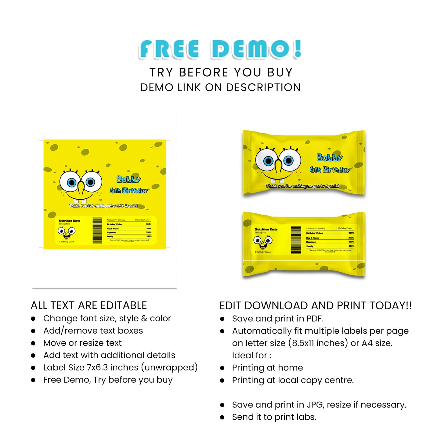 Add Fun to Your Candy with Spongebob Skittles Label