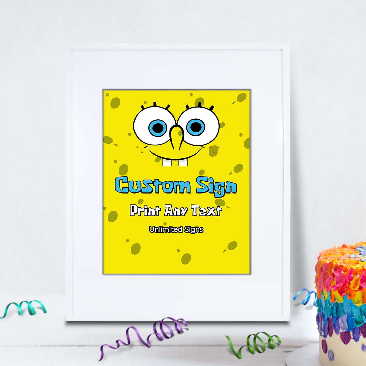 Spongebob SquarePants Birthday Decorations, Mr. Krabs Party Supplies, Patrick Star Themed, Spongebob Digital Template, Editable SpongeBob Image SVG PNG