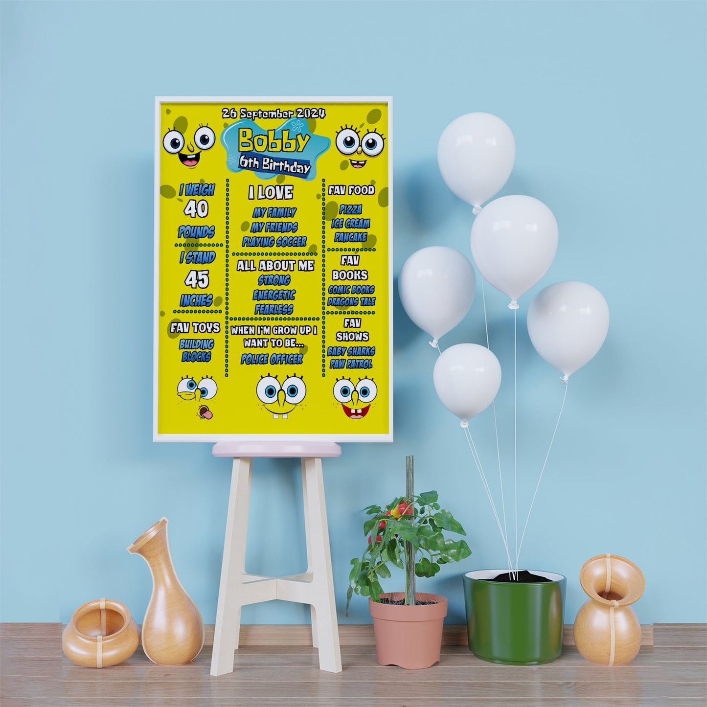 Spongebob SquarePants Birthday Decorations, Mr. Krabs Party Supplies, Patrick Star Themed, Spongebob Digital Template, Editable SpongeBob Image SVG PNG