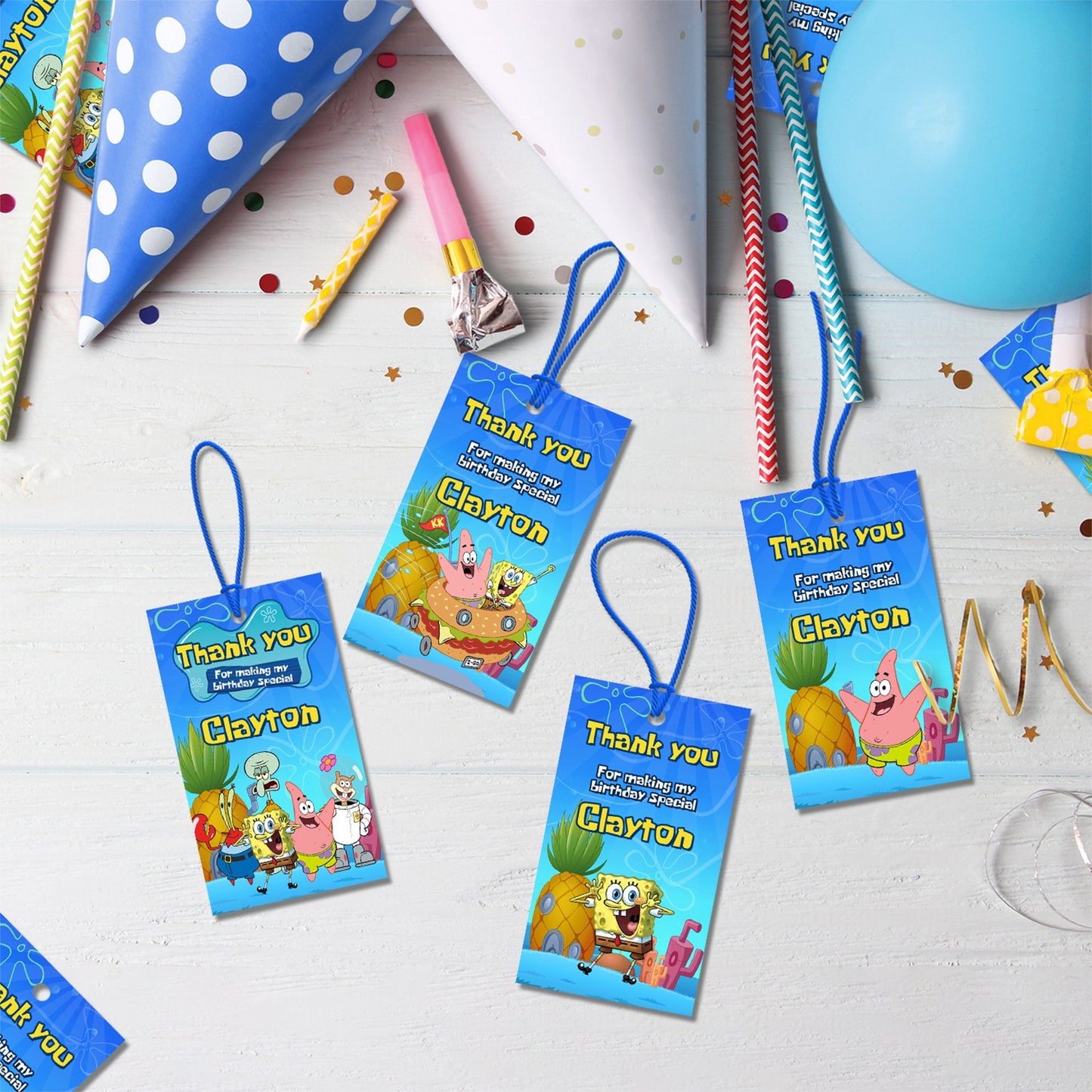 Spongebob SquarePants Birthday Decorations, Mr. Krabs Party Supplies, Patrick Star Themed, Spongebob Digital Template, Editable Spongebob Image SVG PNG