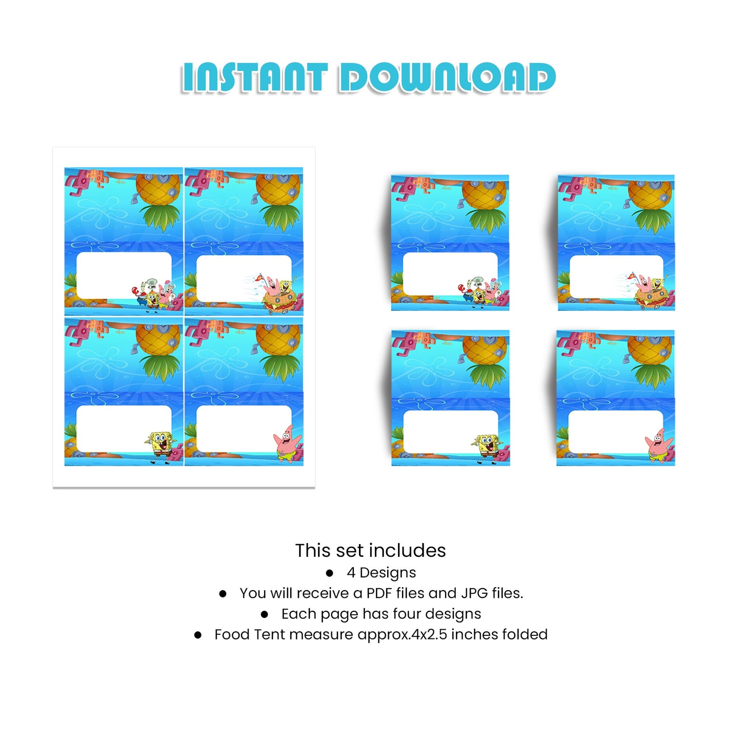 Make Your Food Display Stand Out with Spongebob Food Cards