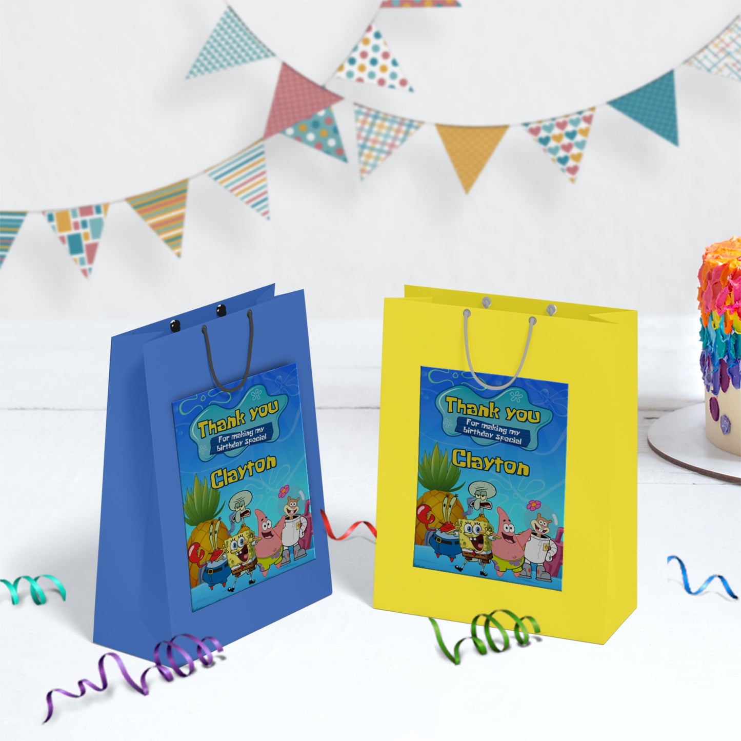 Spongebob SquarePants Birthday Decorations, Mr. Krabs Party Supplies, Patrick Star Themed, Spongebob Digital Template, Editable Spongebob Image SVG PNG