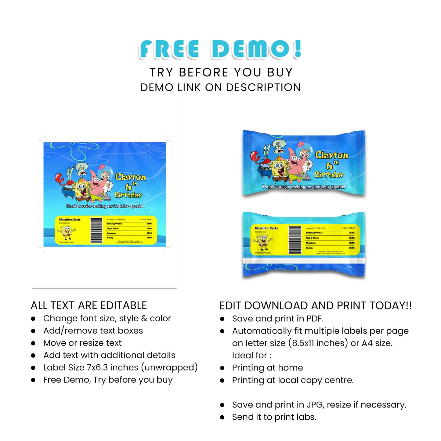 Add Fun to Your Candy with Spongebob Skittles Label