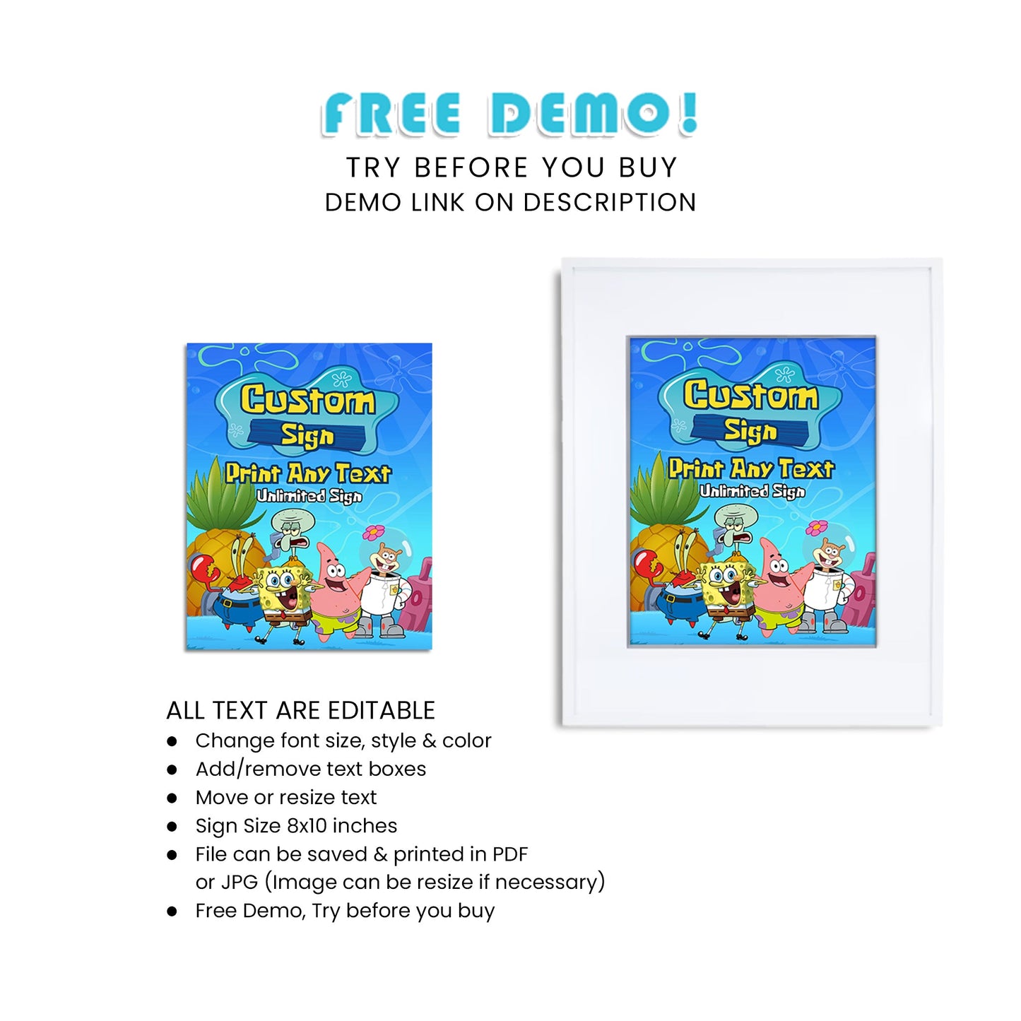 Personalize Your Party Decor with Spongebob Custom Sign