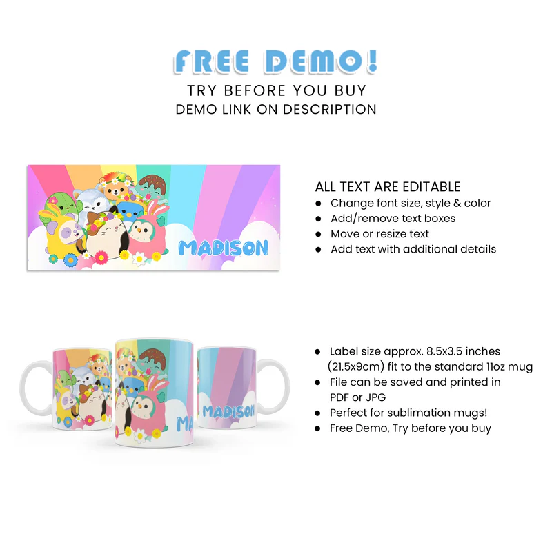 Squishmallows Sublimation Mug